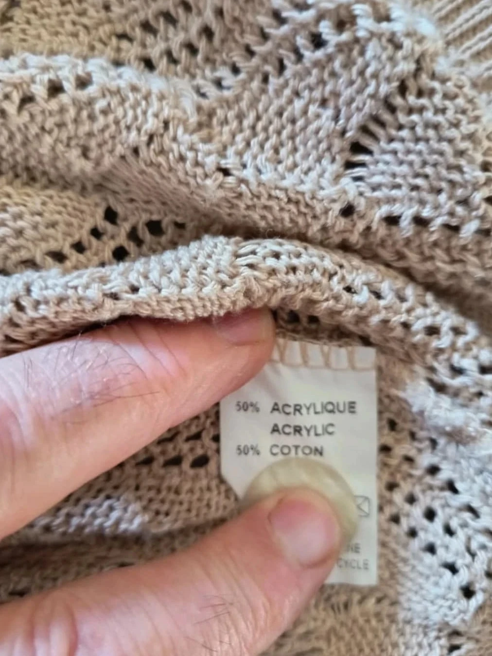 Light brown openwork short-sleeved vest, La maison du Jersey, T42/44 – photo 6
